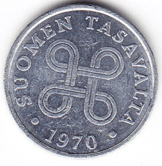 1970 Finland Aluminum 1 Penni Coin  (b45)