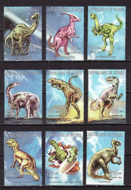 Afrika GUINEA 1998 Dino Dinosaurier prähistorische Tiere Satz Mi 1842 - 1850 **