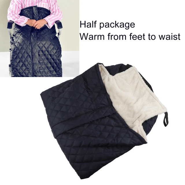 (Nero) Coperta per sedia a rotelle spessa calda coperta per sedia a rotelle pile avvolgente LVE 2