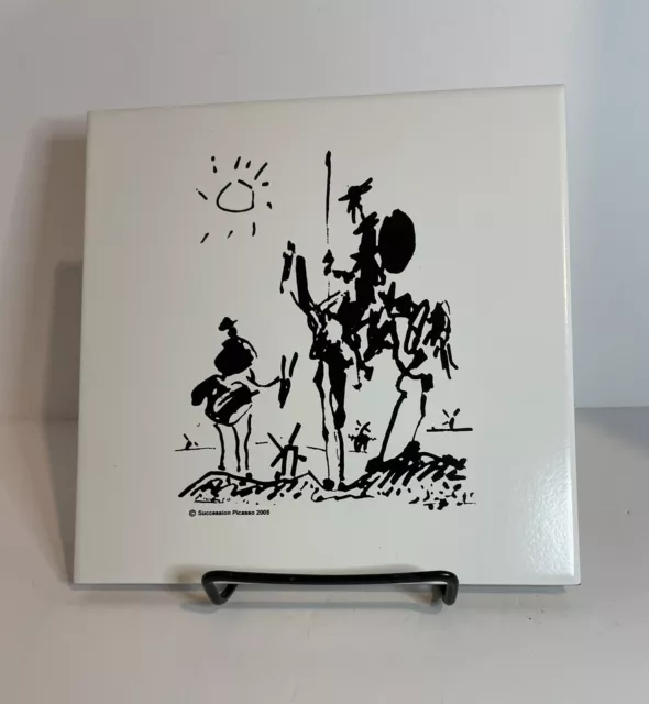 Pablo Picasso tile With Don Quixote and Sancho Panza