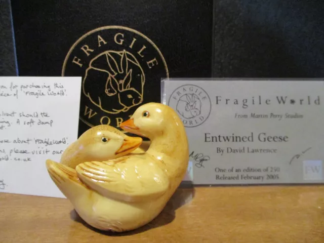 Harmony Kingdom MPs Fragile World Entwined Geese Marble Resin Figurine