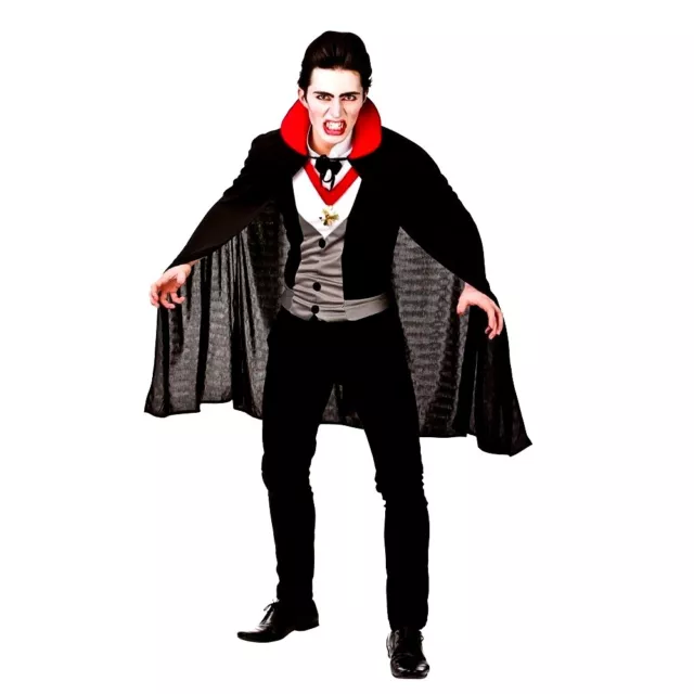 Adult Classic BLOODTHIRSTY VAMPIRE Halloween Dracula Fancy Dress Costume Mens