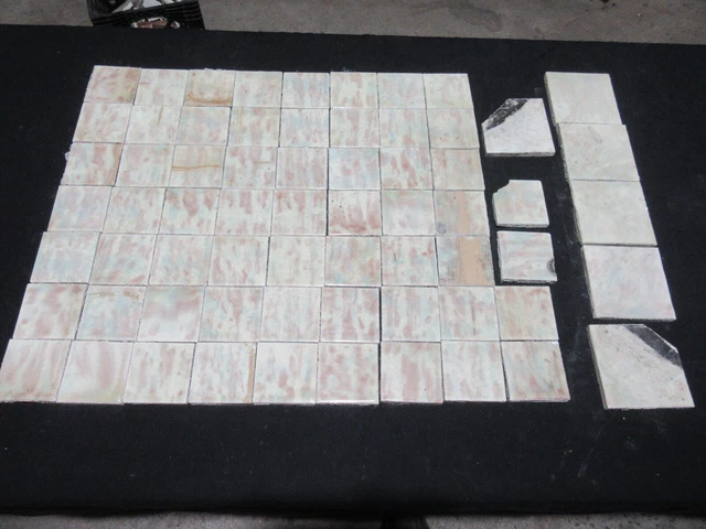 ~ Lot Of 58 + 8 Antique Victorian A E Tiles ~ 3 Square ~ Architectural Salvage