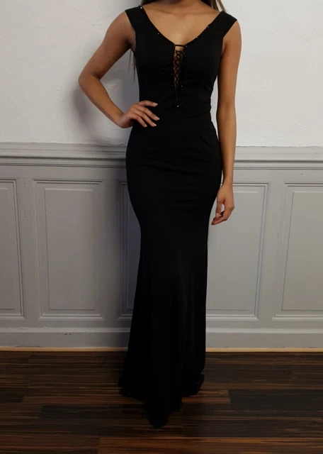 Robe Noire Moulante Décolletée Avec Lacets Style Corset - Taille S - Danity - Neuf Avec étiquettes