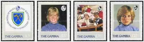 Timbres Lady Diana Gambie 446/9 ** lot 20161