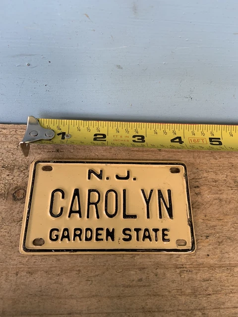 Old School JERSEY Bike License Plate “CAROLYN”—SCHWINN Stingray,Mongoose BMX