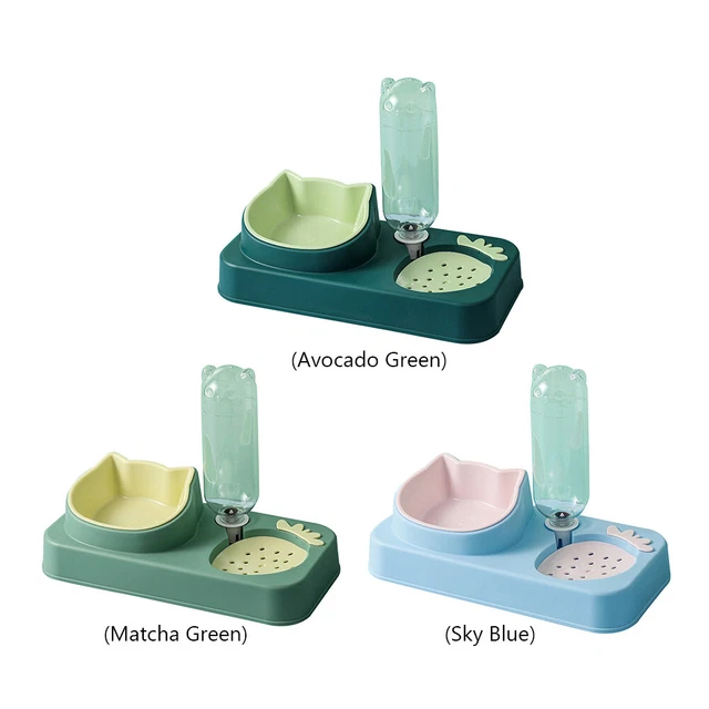 Cat Food Bowl Pet Automatic Feeder Water Dispenser Dog Cat Auto Food Container F