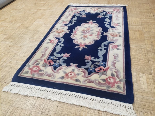 4x6 CHINESE RUG VINTAGE AUBUSSON PEKING DECO AUTHENTIC 100% WOOL ORIENTAL RUG