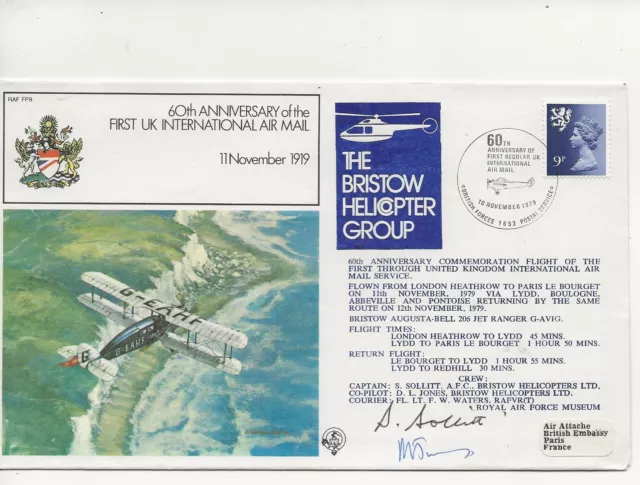 RAF COMM/FDC - 60th Ann 1st UKInternational Air Mail - 1979 (RAF196)