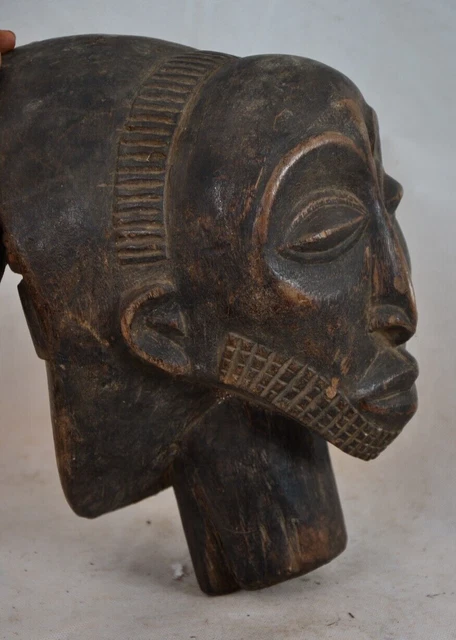 African Tribal Art, luba  headed statue from democratic republic of Congo