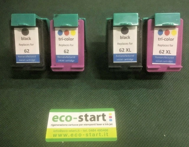 Cartucce COMPATIBILI HP 62 o  62XL (nero,colore ad alta capacità)