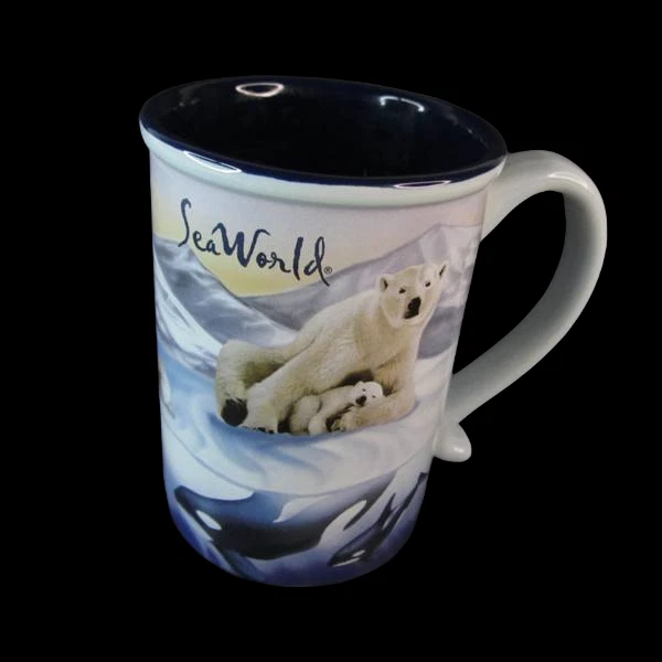 Seaworld Artic Adventures Souvenir Coffee Cup Mug Polar Bears Walrus Orca