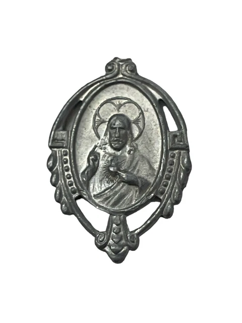 VINTAGE SACRED HEART of Jesus Medal Religious Holy Catholic Mary ...