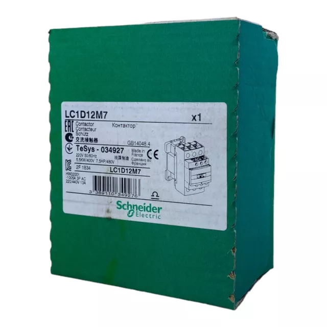 Schneider LC1D12M7 220V 50/60Hz 5.5kW 400V Power Contactor