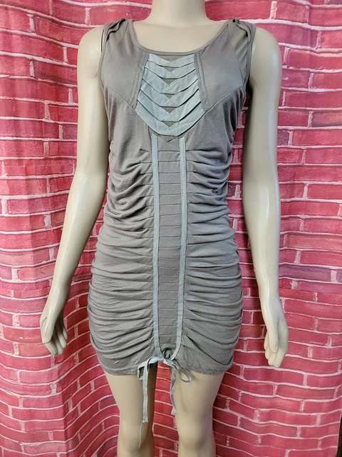 Anthropologie Mur Mur RARE Womens Green Sleeveless Ruched Mini Dress Sz S #W3