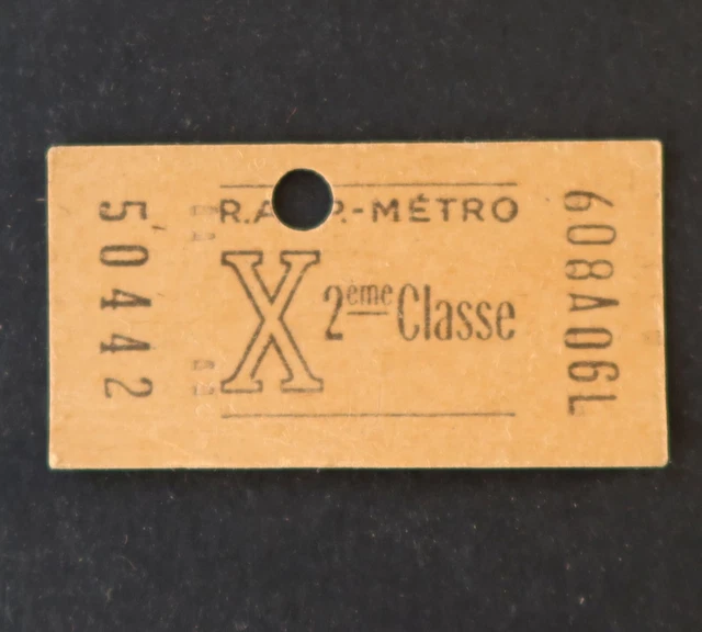 ANCIEN TICKET PARIS métro RATP 1960 2ème classe 50442 Metropolitain 16 EUR 4,50 PicClick FR