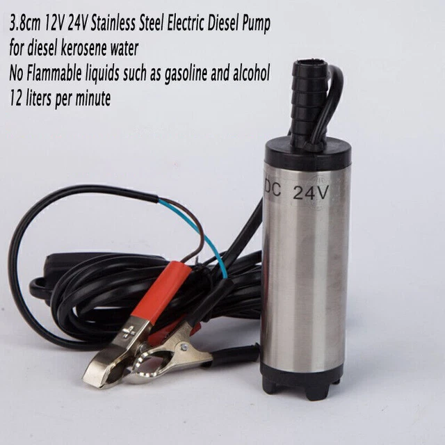 DC 12V Electric Submersible Pump 8500r/38mm Water Oil Kerosene Refueling Tool