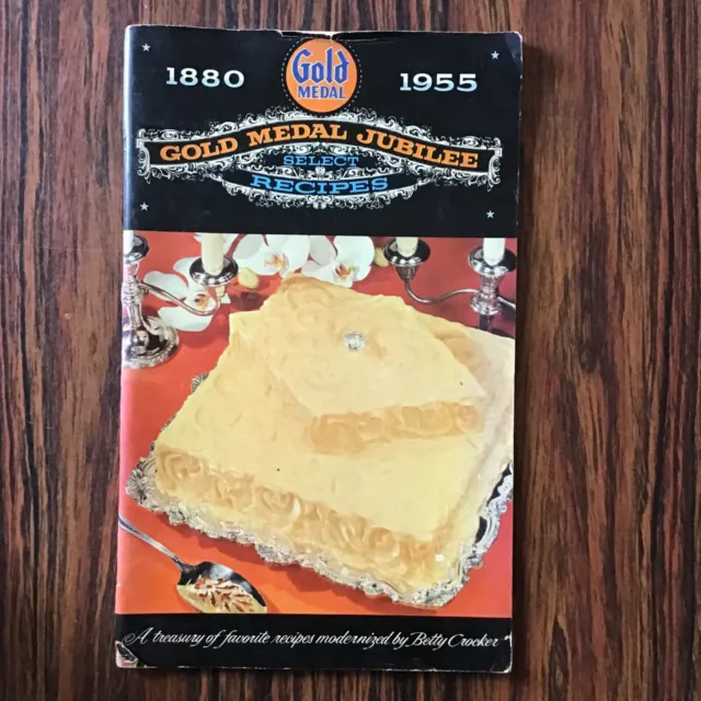 Vintage Betty Crocker Gold Medal Flour Jubilee 1955 Cookbook booklet see Index