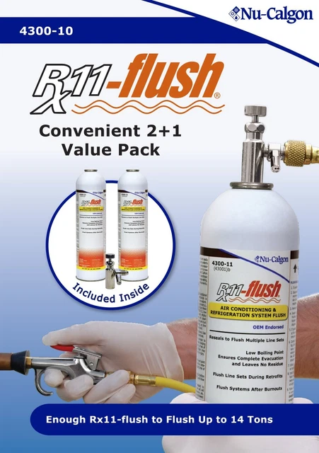 Nu-Calgon 4300-10 Rx11-flush 2+1 Display Pack, AC/R System Flush