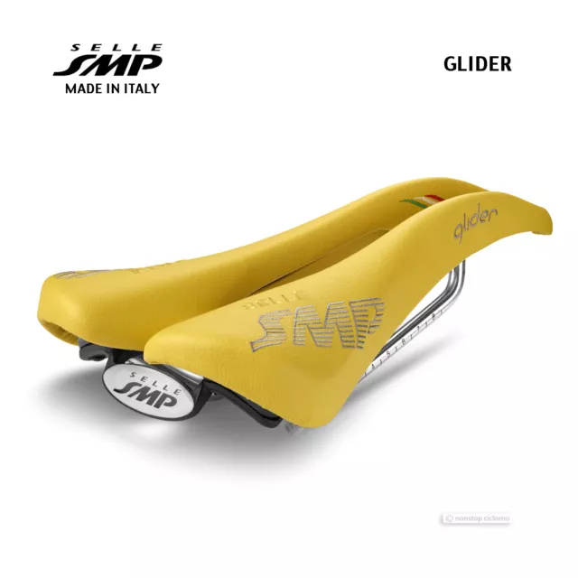 NEW Selle SMP GLIDER Saddle : YELLOW - MADE IN iTALY!
