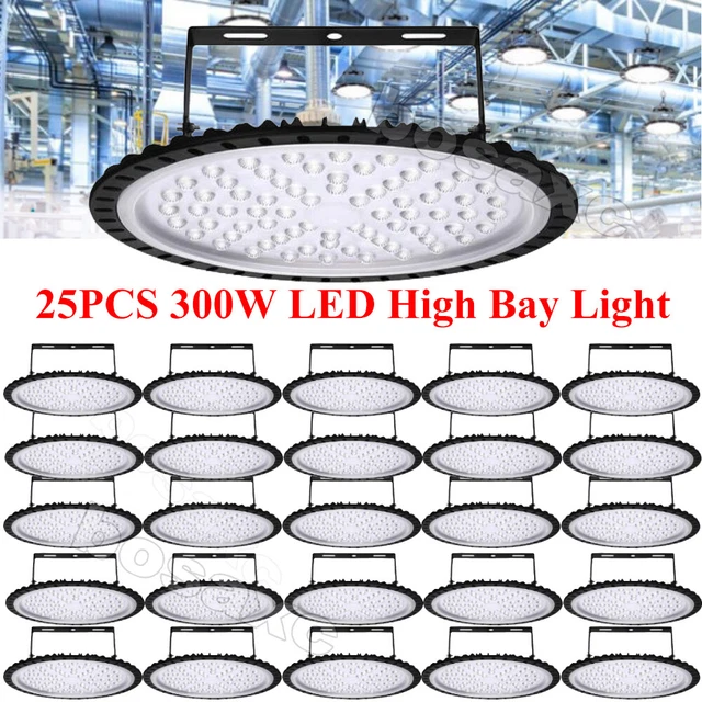 25PACK 300W UFO LED High Bay Light Warehouse Industrial Facory Gym Light 30000LM