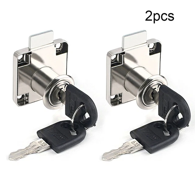 2PCS Furniture-Drawer Blocco IN Abbinato Chiave Cassetto Bullone Camme