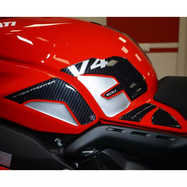 Adesivi 3D Serbatoio Laterali compatibili con Ducati Streetfighter V4 2020-2022