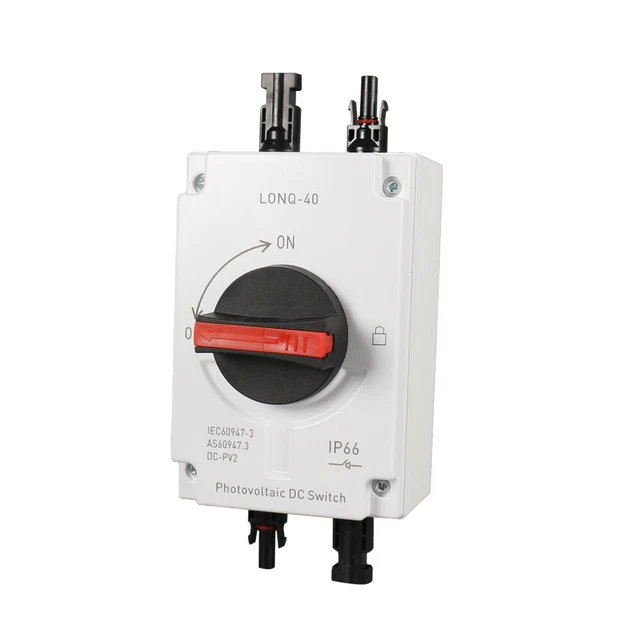 PV Umschalter 2-polig Wasserdicht DC Trennschalter 2-polig, 32A, 500V Für Solar-PV-Anlagen – Wasserdichter Freischalter Trennschalter Für Heimwerker