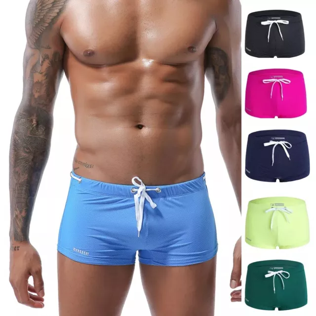 Mens Classic Beach / Swim Trunks Square Cut Leg Boxer Shorts Style FAST UK POST