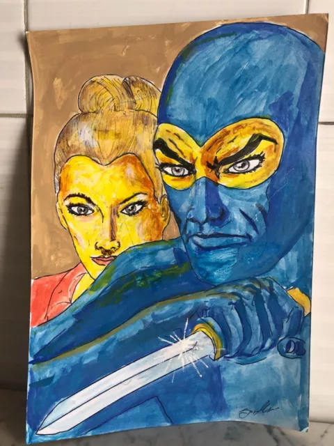 Quadro DIPINTO "Eva & Diabolik Cartonato" - Firmato - (2023) dim. 21X29,7CM.