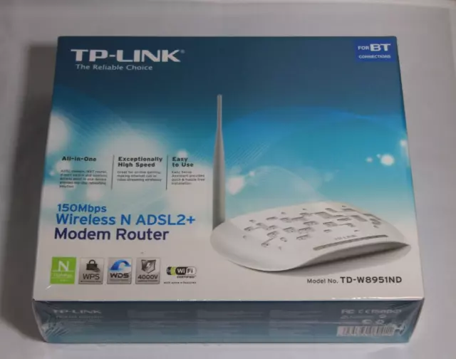 TP-Link TD-W8951ND 150Mbps Wireless N ADSL2+ Modem Router 4-Port UK ALL iN ONE