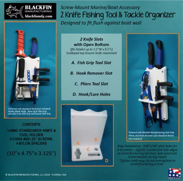 FISHING KNIFE AND Tool Holder - Marine Boat Fishing Tool Organizer Caddy  $39.95 - PicClick