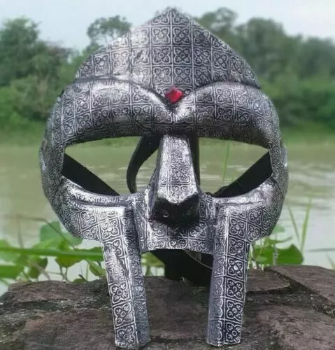 MF Doom Super Gladiator Face Mask Helmet Hand Forged Sca Larp Helmet Roman Armor