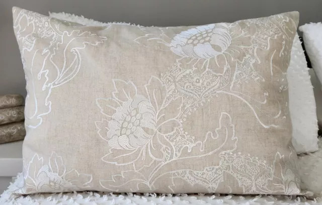 Handmade Mokum Embroidered linen Fabric Cushion Cover  60x40 NEW