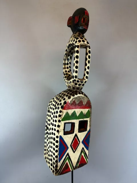 240338 - Old African colorful Dogon Satimbe Mask - Mali.