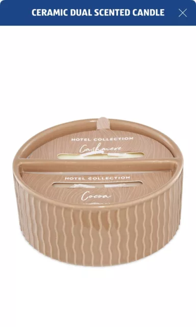 ✨✨ Aldi Hotel Collection COCOA & CASHMERE DUAL SCENTED Candle 2 x 120g ✨✨