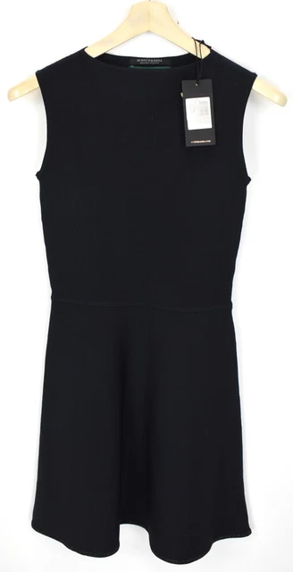 Scotch & Soda Abito Donna XS senza Maniche Girocollo Elasticizzato Blu Scuro