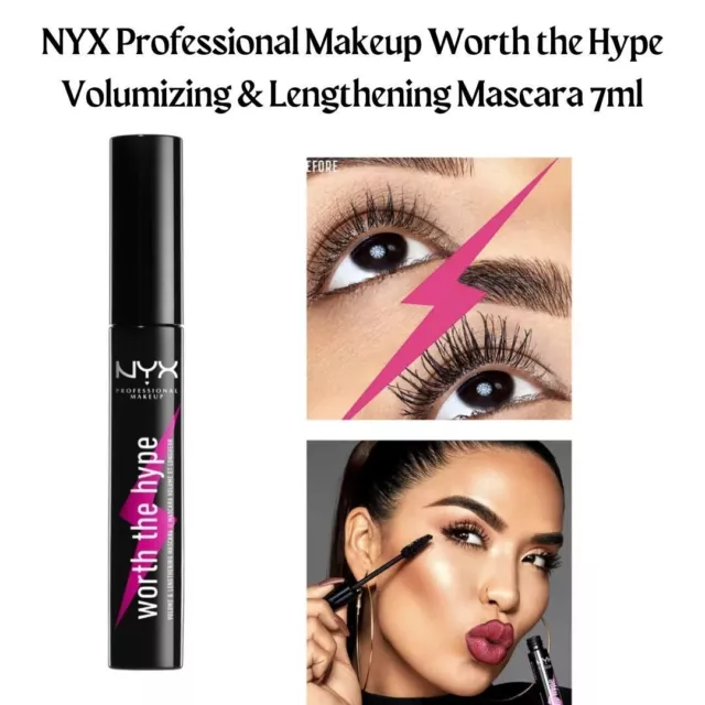 Máscara de máscara de volumen de maquillaje profesional NYX 7 ml. TOTALMENTE NUEVO