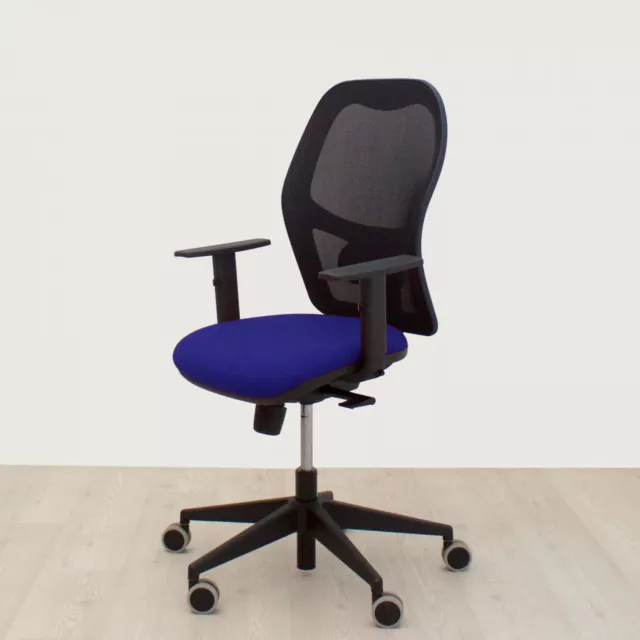 Sedia Poltrona Schienale In Rete Ufficio Smart Working Blu Ergonomica Girevole