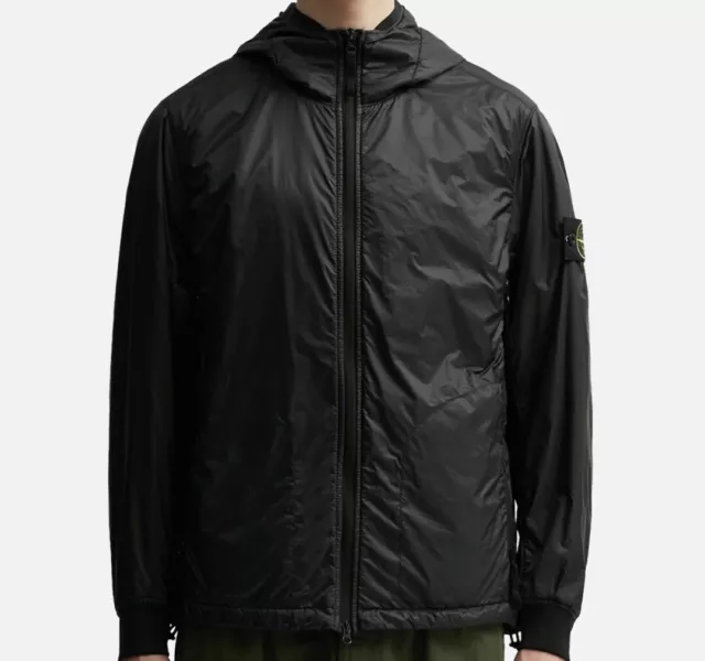 Stone Island Q0325 Hooded Light Jacket Garment Dyed Micro Yarn with Primaloft 3