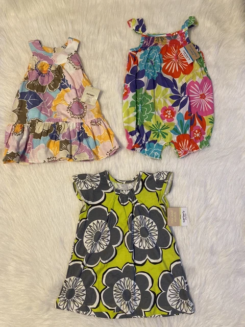 Carter’s Old Navy Baby Girls Clothes Bundle Lot Of 3