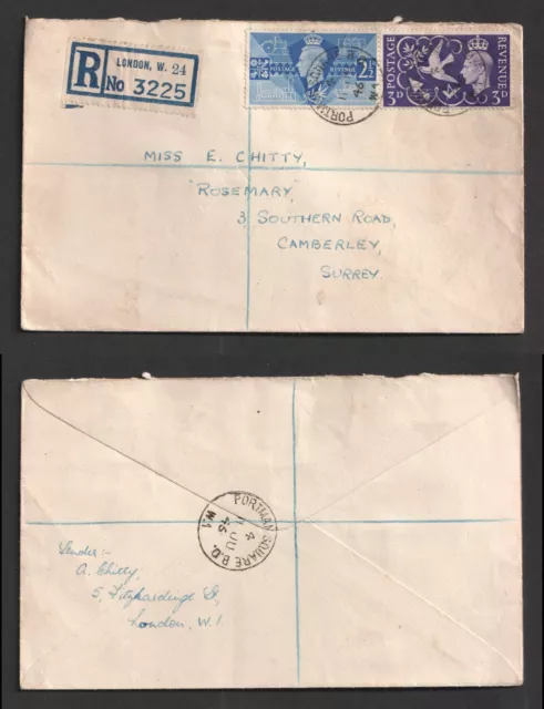 1946 Peace Victory FDC. Portland Square London First Day Cover