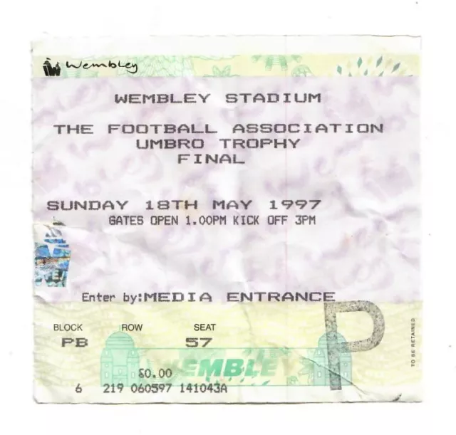 1997 F.A. Trophy Final - Woking v Dagenham & Redbridge - Match Ticket