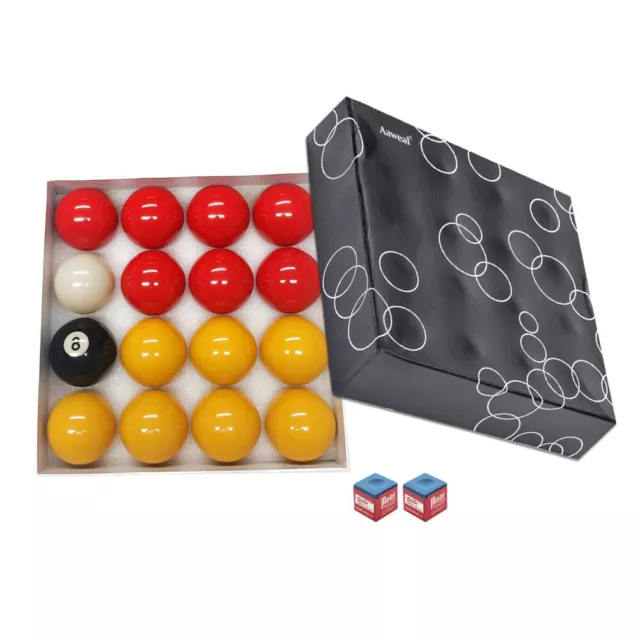 Red and Yellow Pool Balls Set 2" Full Size UK Regulation 16 balls