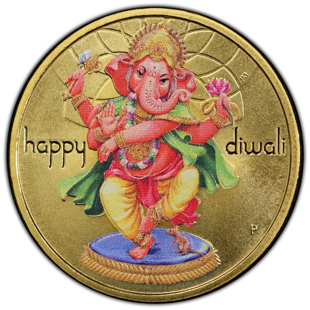 Tuvalu 2018-P One Dollar $1 (Diwali Festival) - PCGS MS69 (47939865)