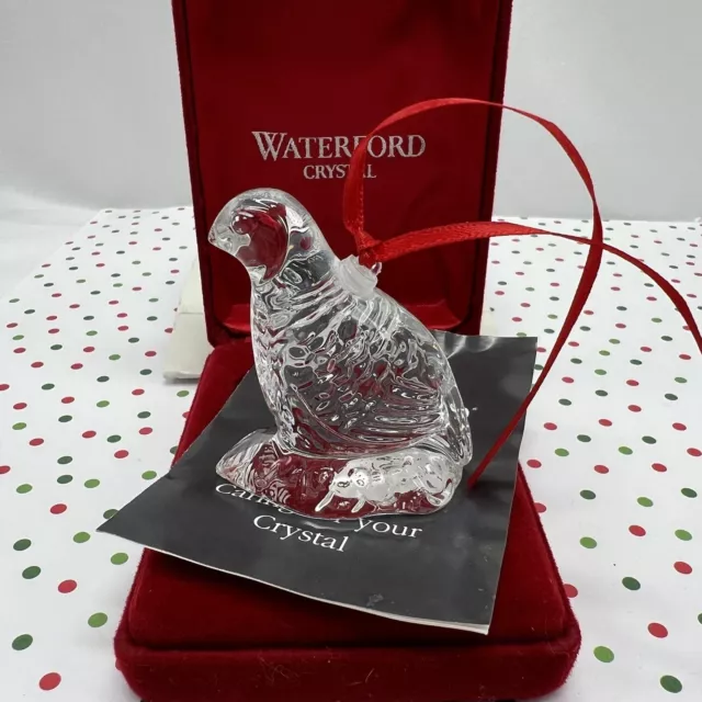 Waterford Crystal 1995 First Edition ~ 12 Days of Christmas Partridge Ornament