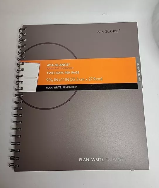 AT-A-GLANCE Plan. Write. Remember. Planning Notebook Two Days Per Page 9 3/16 x