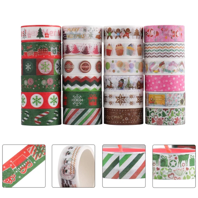 24 Rolls Cadeau Stickers Ruban Washi De Noël Décor De Noël Ruban Adhésif