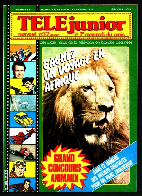 TELE JUNIOR n°37 ¤ 1980 ¤ GOLDORAK / SPIDER-MAN / AVEC LES 4 FICHES HEROS