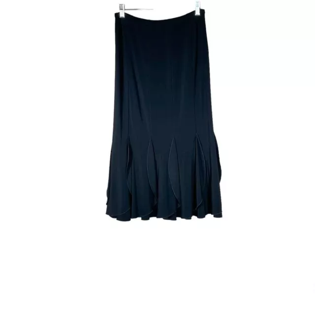 Joseph Ribkoff Black Skirt Flare Pleat Size 8 Pull On Stretch